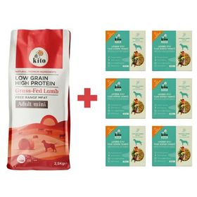 Kito 2.5 kg Yetişkin Mini Irk Köpek Maması + 6 Adet Levrek Etli Fresh Köpek Maması