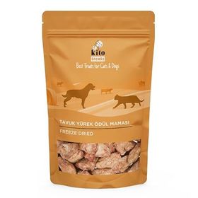 Kito Freeze 30 gr Dried Tavuk Yürek Kediler için Ödül Maması