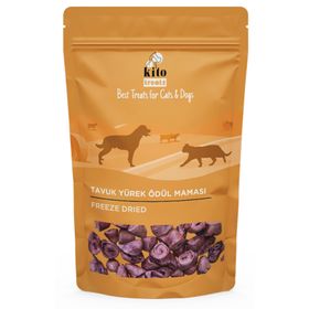 Kito Freeze 30 gr Dried Tavuk Yürek Köpekler için Ödül Maması