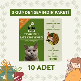 Kito Fresh 85 gr 10 Adet Tavuk Etli Kedi Yemeği