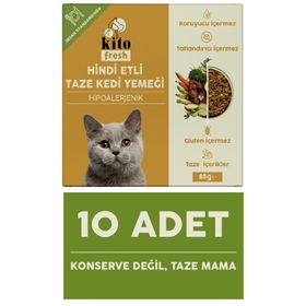 Kito Fresh Hindi Etli 10x85 gr Yetişkin Kedi Maması