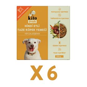 Kito Fresh Hindi Etli 6x250 gr Taze Köpek Yemeği