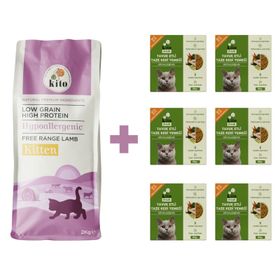 Kito Fresh Kuzu Etli 2 kg Yavru Kedi Maması+ Tavuk Etli Mama 6 x 85 gr Mama