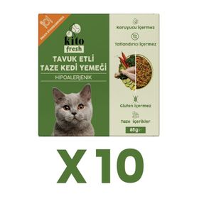 Kito Fresh Tavuk Etli 10x85 gr Yetişkin Kedi Maması