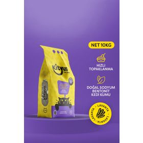 Kityus Topaklanan İnce Taneli Lavanta Kokulu Bentonit 10 kg Kedi Kumu