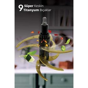 Kiwi KC-8250 800W Siyah Cam Kase Titanyum Bıçaklı Gıda Öğütücü Doğrayıcı