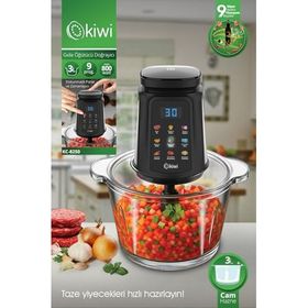 Kiwi KC-8250 800W Siyah Cam Kase Titanyum Bıçaklı Gıda Öğütücü Doğrayıcı