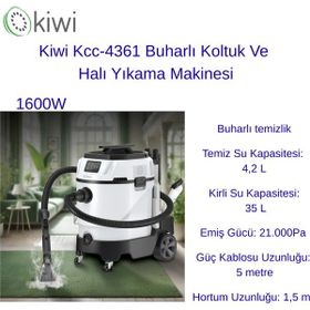 Kiwi KCC-4361 Beyaz Koltuk Ve Halı Yıkama Makinesi