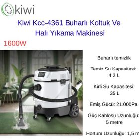 Kiwi KCC-4361 Beyaz Koltuk Ve Halı Yıkama Makinesi