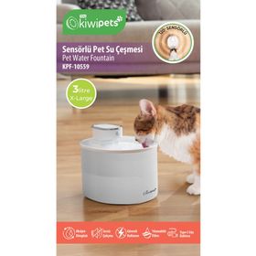 Kiwi KPF-10559 Beyaz Pets Sensörlü Kedi Köpek Su Pınarı