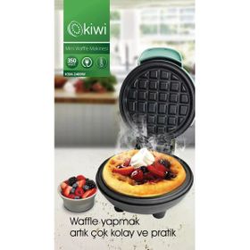 Kiwi KSM-2400W Mavi Yapışmaz Plakalı Mini Waffle Makinesi