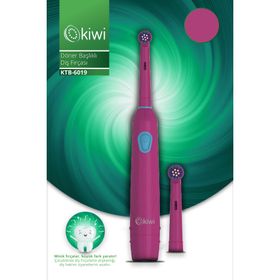 Kiwi KTB-6019 Döner Başlıklı Plak Giderici Pilli Beyaz Bordo Diş Fırçası