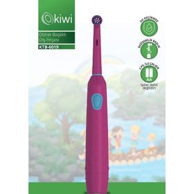 Kiwi KTB-6019 Döner Başlıklı Plak Giderici Pilli Beyaz Bordo Diş Fırçası