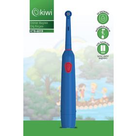Kiwi KTB-6019 Döner Başlıklı Plak Giderici Pilli Mavi Diş Fırçası