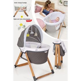 Kiwi KW-2001 Gri Sleeper Anne Yanı Reflü Ayarlı Park Beşik