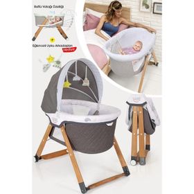 Kiwi KW-2001 Gri Sleeper Anne Yanı Reflü Ayarlı Park Beşik