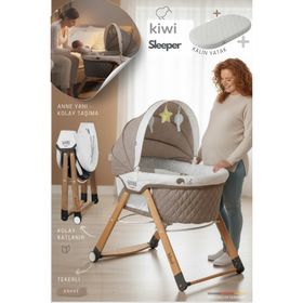 Kiwi KW-2001 Kahve Sleeper Anne Yanı Reflü Ayarlı Park Beşik