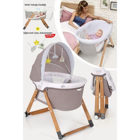 Kiwi KW-2001 Kahve Sleeper Anne Yanı Reflü Ayarlı Park Beşik