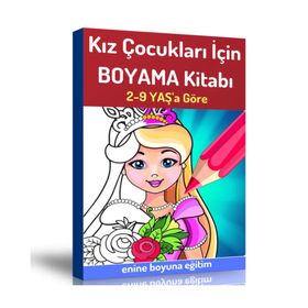 Kız Çocukları İçin Boyama Kitabı Enine Boyuna Eğitim