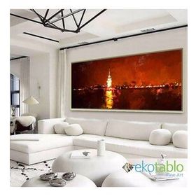 Kız Kulesi Gece Kanvas Tablo