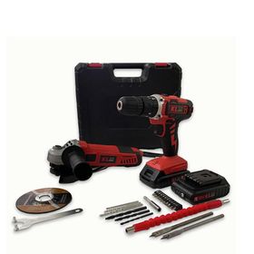 Kl Eco 18V 1.5 Ah Çift Akülü Darbeli Matkap + 750 W Avuç Taşlama + 23 Parça Aksesuar