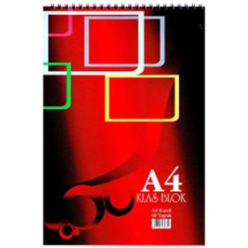 Klas A4 40 Yaprak Spiralli Karton Kapak Kareli Bloknot