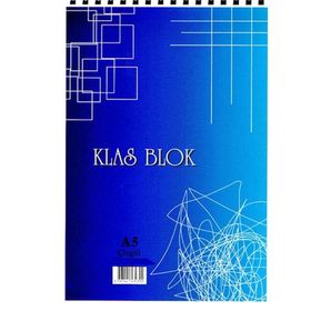 Klas A5 12 Adet Bloknot Spiralli Kareli 40 Yaprak