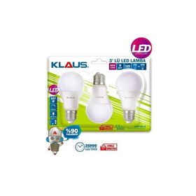 Klaus 3'lü 6500K Beyaz Işık 9W Led Lamba