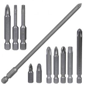 Klytek 11 Parça Matkap Bits Uç Vidalama Ucu Düz Yıldız Torx Uç
