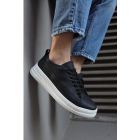 Knack 010 Siyah Beyaz Tabanlı Sneakers Erkek Ayakkabı