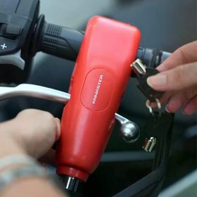 Knmaster Alarmlı Motosiklet Elcik Fren Kırmızı Manet Kilidi