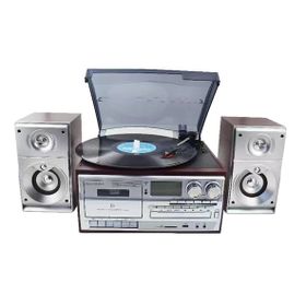 Knstar KN-120 Kumandalı Hoparlörlü Bluetoothlu CD'li Kaset USB Radyo Özellikli Pikap
