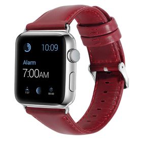 KNY 2125205571 Apple Watch 42 mm Kırmızı Renkli Suni Deri Kayış Kordon