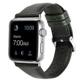 KNY 2125205572 Apple Watch 42 mm İçin Renkli Suni Deri Yeşil Kayış-Kordon