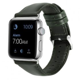 KNY 2125205572 Apple Watch 42 mm İçin Renkli Suni Deri Yeşil Kayış-Kordon