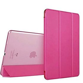 KNY Apple iPad Pro 11 Arkası Şeffaf Standlı Kapaklı Pembe Kılıf
