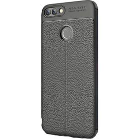 Kny Huawei P Smart Deri Desenli Lux Niss Silikon Siyah Kılıf