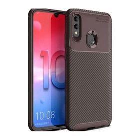 KNY Huawei P Smart Karbon Desenli Lux Negro Silikon Kahverengi Kılıf
