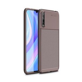 KNY Huawei P Smart Karbon Desenli Lux Negro Silikon Kahverengi Kılıf