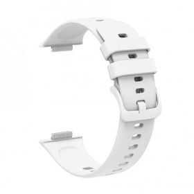 KNY Huawei Watch Fit 2 Klasik Model Renkli Silikon Beyaz Kordon