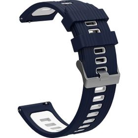 KNY Huawei Watch Ultimate KRD 55 Lacivert 22 mm İçin 2 Renkli Kademeli Silikon Kordon