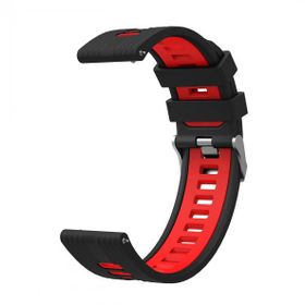 KNY Huawei Watch Ultimate KRD 55 Siyah Kırmızı 22 mm İçin 2 Renkli Kademeli Silikon Kordon