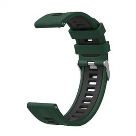 KNY Huawei Watch Ultimate KRD 55 Yeşil 22 mm İçin 2 Renkli Kademeli Silikon Kordon