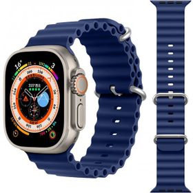KNY KRD-75 Apple Watch Ultra Lacivert 49 mm İçin Renkli Silikon Kayış