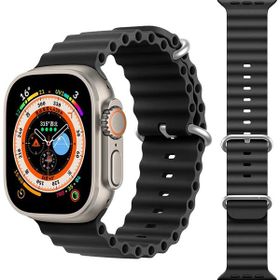 KNY KRD-75 Apple Watch Ultra Siyah 49 mm İçin Renkli Silikon Kayış
