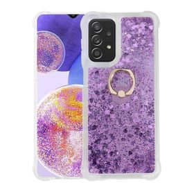 Kny Samsung Galaxy A23 Sulu Simli Parlak Yüzüklü Milce Kapak Kılıf