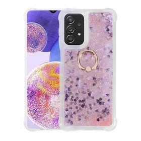 Kny Samsung Galaxy A23 Sulu Simli Parlak Yüzüklü Milce Kapak Kılıf