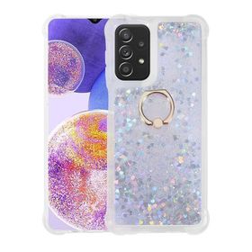 Kny Samsung Galaxy A23 Sulu Simli Parlak Yüzüklü Milce Kapak Kılıf