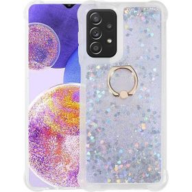 Kny Samsung Galaxy A23 Sulu Simli Parlak Yüzüklü Milce Kapak Kılıf