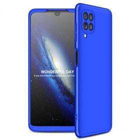 KNY Samsung Galaxy M32 3 Parça 360 Ays Kapak Mavi Kılıf